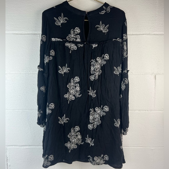 Lulus Black Long Sleeve Embroidered Dress, Large - Picture 7 of 8